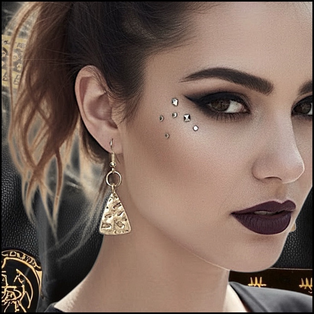 5 For $25💫Grungy Embossed Golden Triangles